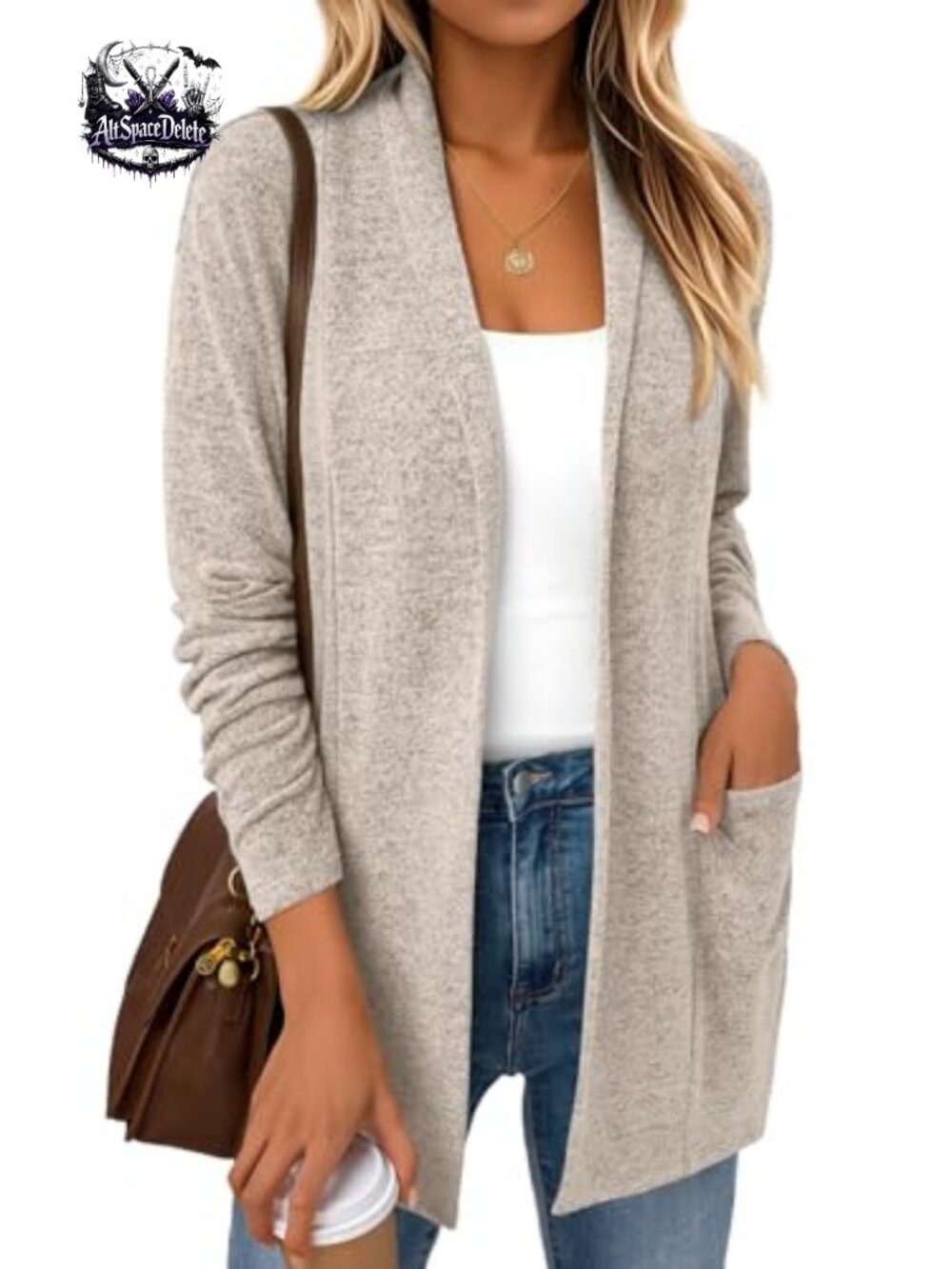 Women's Lightweight Cardigan Double Placket Hip Length Fall Layer
